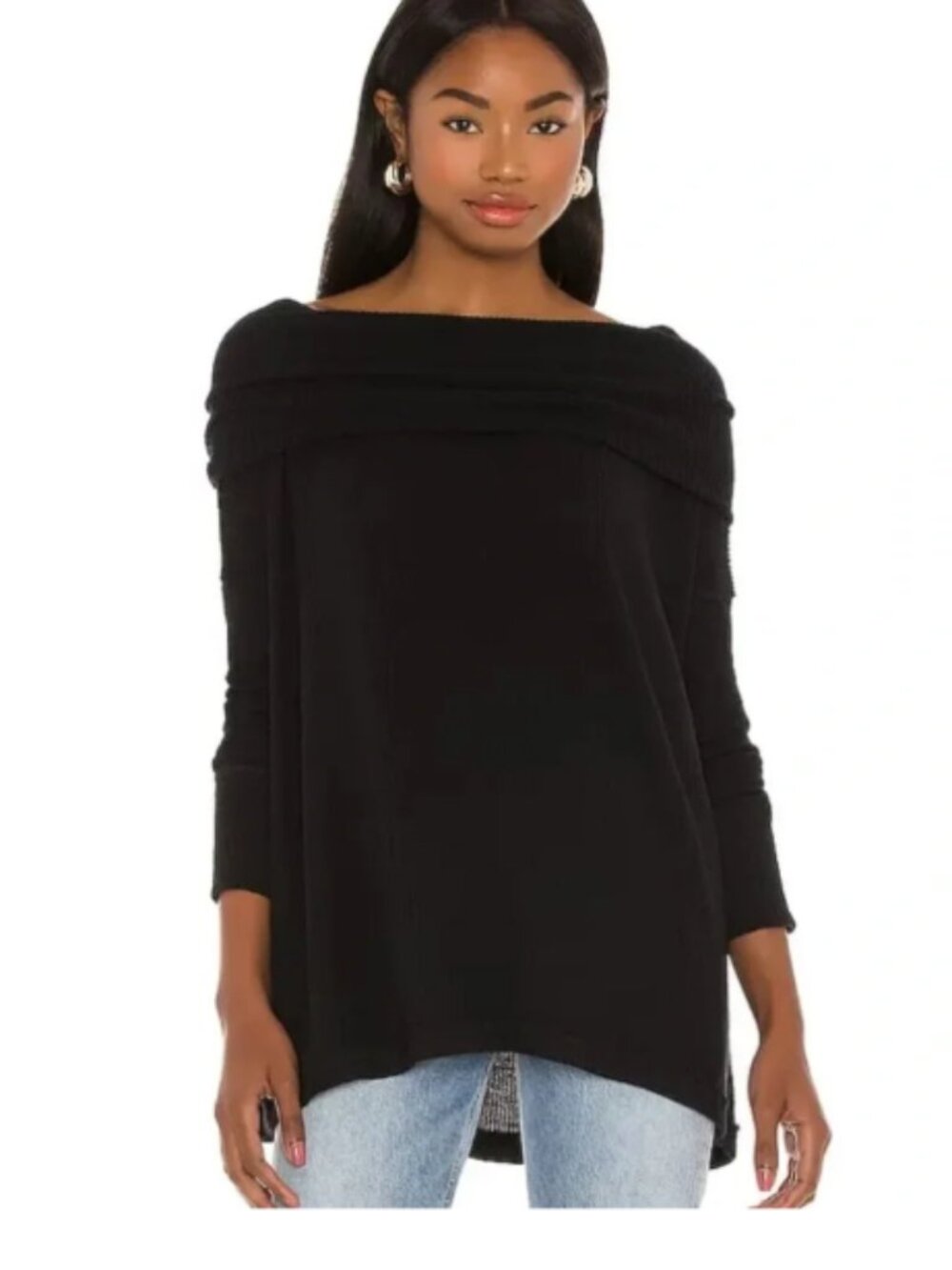 Free People Juicy cowl neck dolman sleeve tie back Sweater size medium